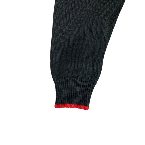 Vintage Images By Duet Black Sweater With Red Floral Sequin Embellishments M - Picture 3 of 12